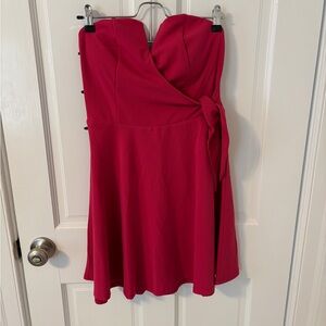 Elegant Red Strapless Dress